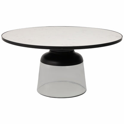 Glass Base Coffee Table, White