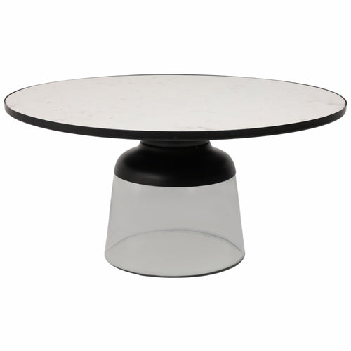 Glass Base Coffee Table, White