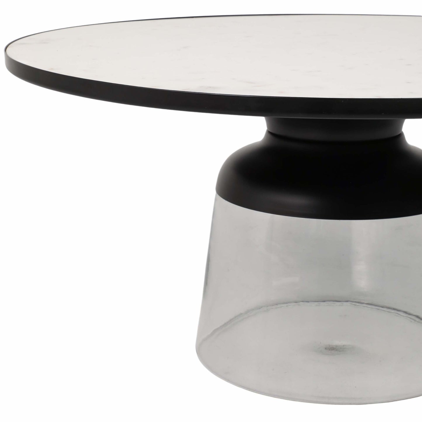 Glass Base Coffee Table, White