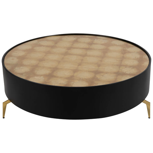 Gold Leaf Top Coffee Table, Black