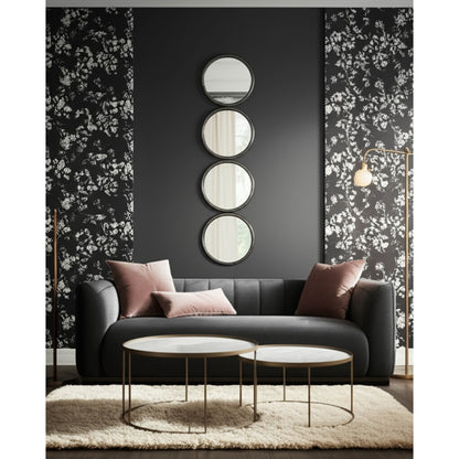 Circles Wall Mirror, Black