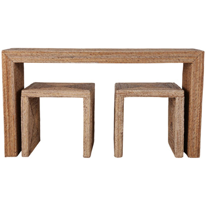 Woven Console w/Two Side Tables, Natural