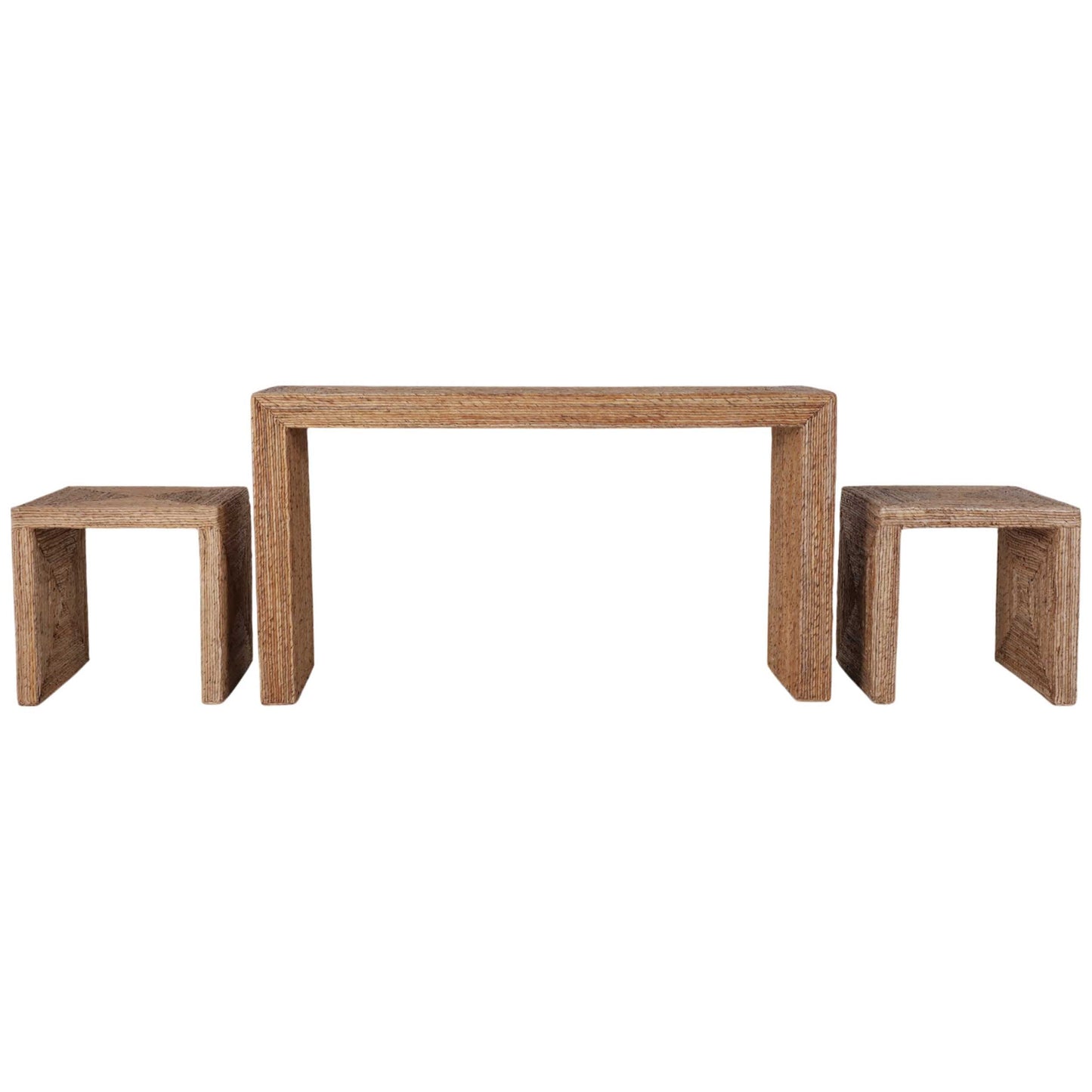 Woven Console w/Two Side Tables, Natural