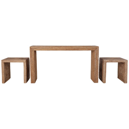 Woven Console w/Two Side Tables, Natural