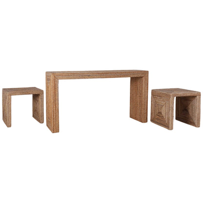 Woven Console w/Two Side Tables, Natural