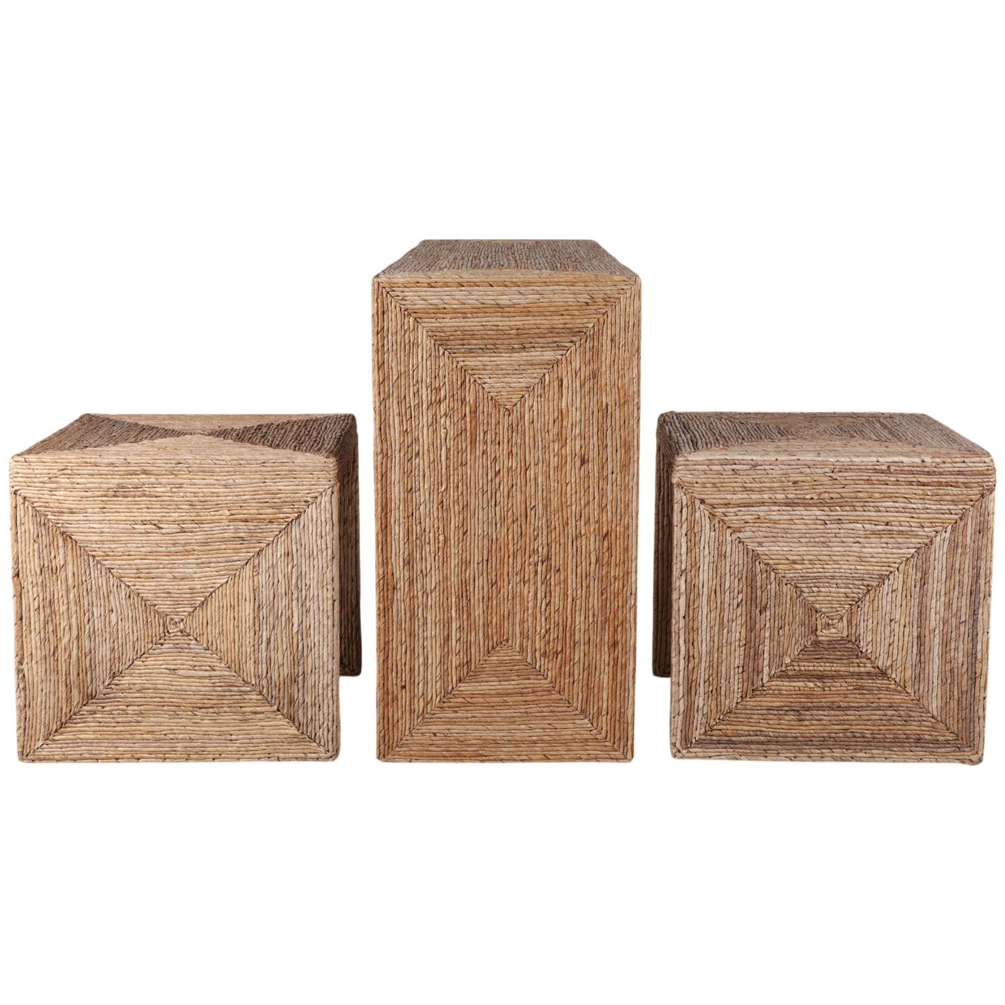 Woven Console w/Two Side Tables, Natural