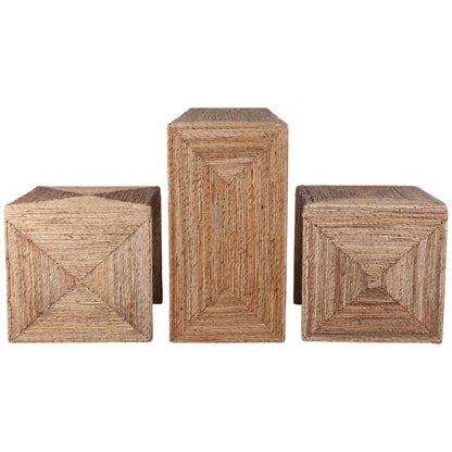 Woven Console w/Two Side Tables, Natural