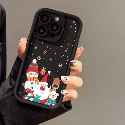 Cute Santa Claus Phone Case Frosted Advanced Christmas Pattern