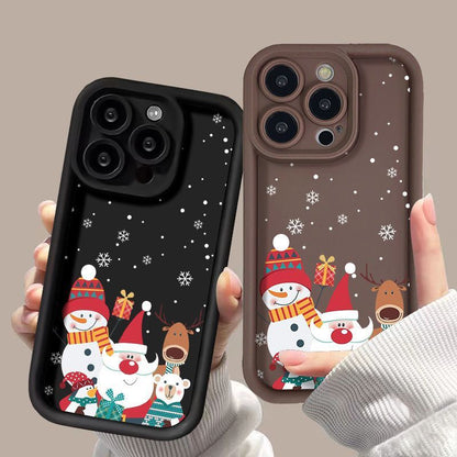 Cute Santa Claus Phone Case Frosted Advanced Christmas Pattern